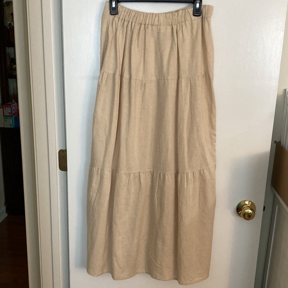 MIDNIGHT SKY, Size M, Rayon Cotton, Linen blend Skirt - Picture 2 of 7